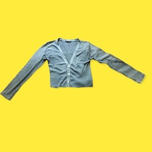 Sparkly cropped cardigan, glitter cardigan, silver cardigan